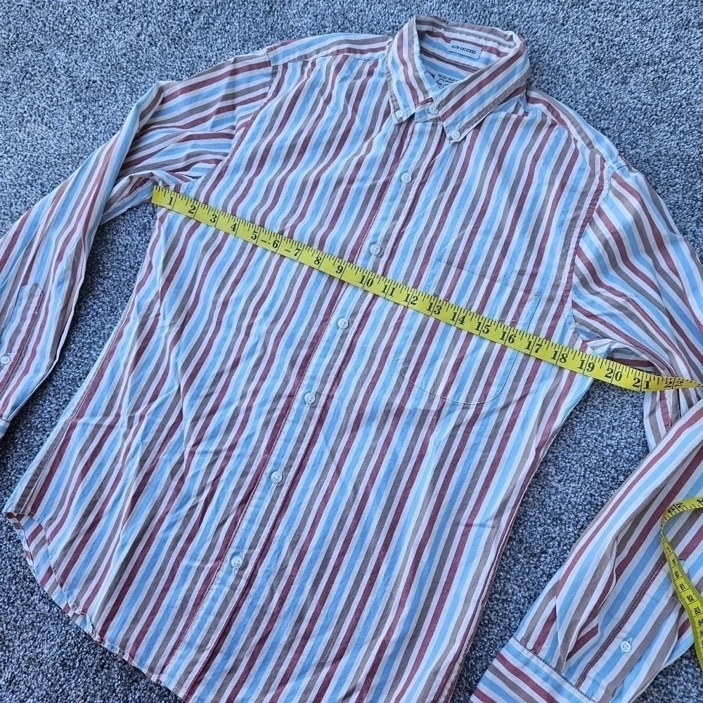 J.Crew Untucked Slim Organic Cotton Stretch Secret Wash Poplin Striped Shirt S